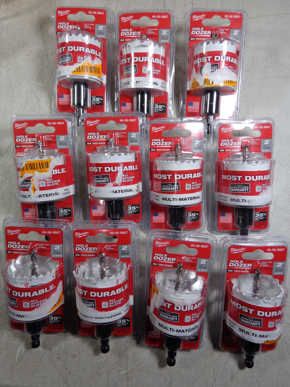 Milwaukee 49-56-9667 2 in. Dozer Bi-Metal Hole Saw drill w/3/8 in. Arbor LOT 11 gallery
