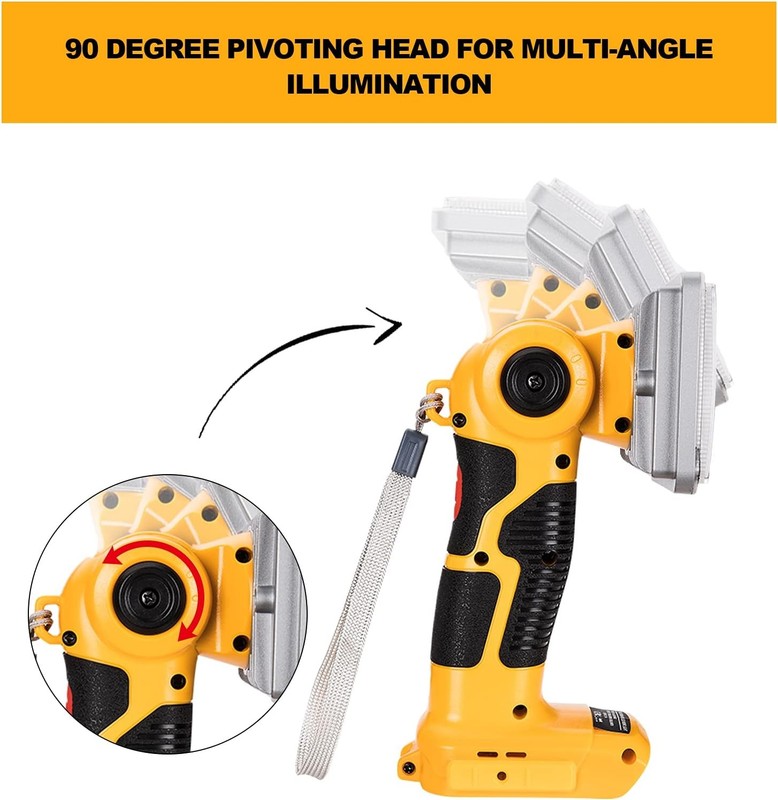 LED Work Light Suitable For DeWalt 20V MAX XR DCB205 Li-Ion Battery 1000LM 9W US gallery