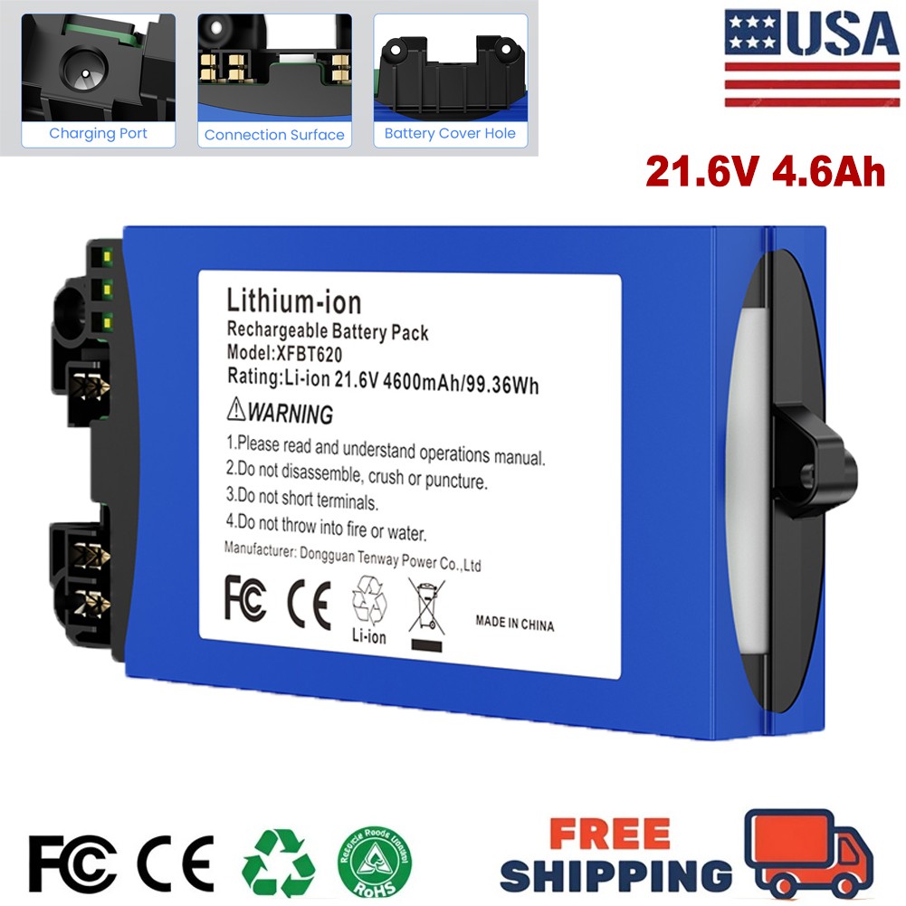 4600mAh Lithium-ion Battery for Shark XFBT620 Vacuum Cleaner IX140 IX141 21.6V gallery