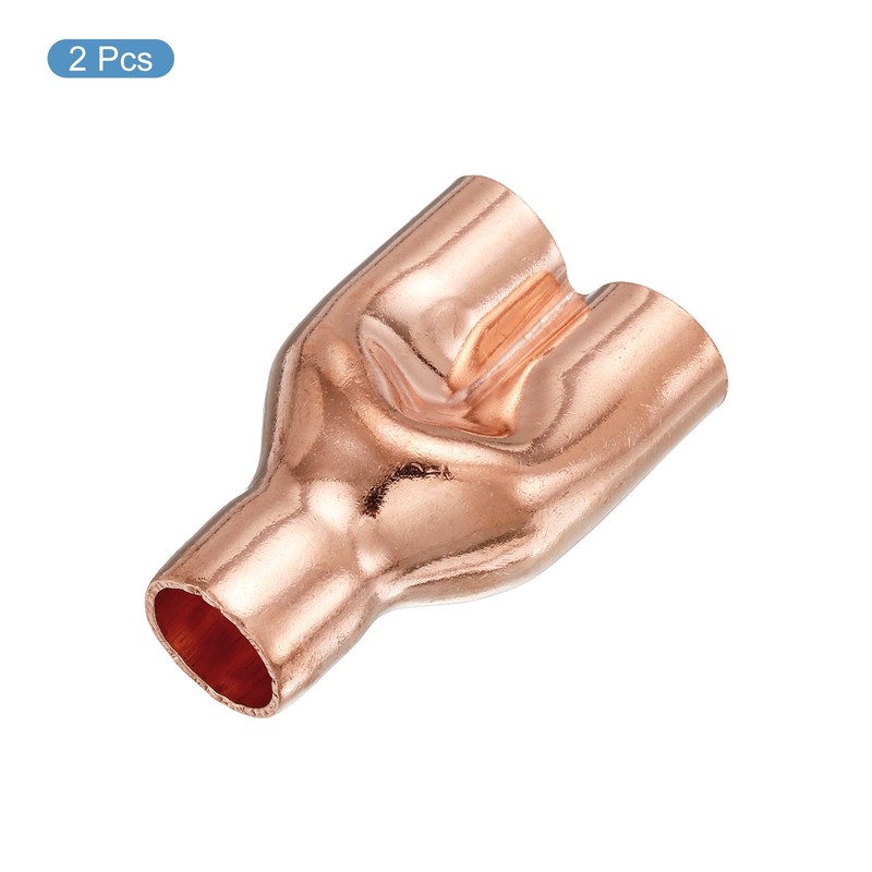 2 x Tee Y Type Copper Fitting Welding Joint Split Union Intersection 16mm 5/8" gallery
