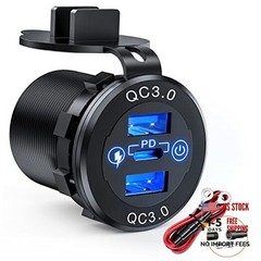 Dual USB Socket PD Type C and QC3.0 12V 24V Car Outlet PD Type C and Dual USB