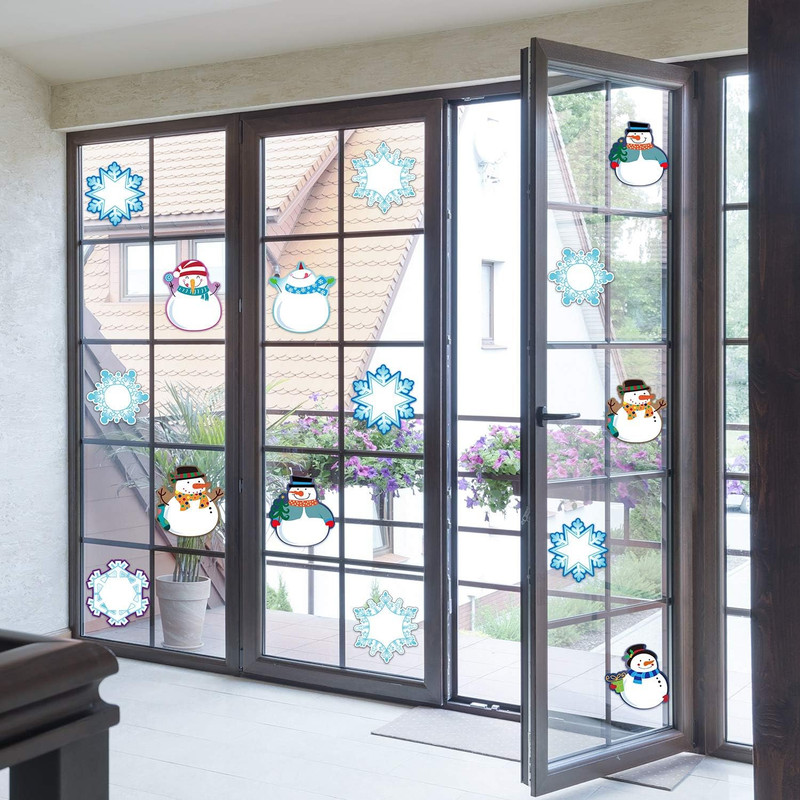 45 Pcs Snowman Snowflake Cutouts Classroom Bulletin Board Decoration Snowflake S gallery