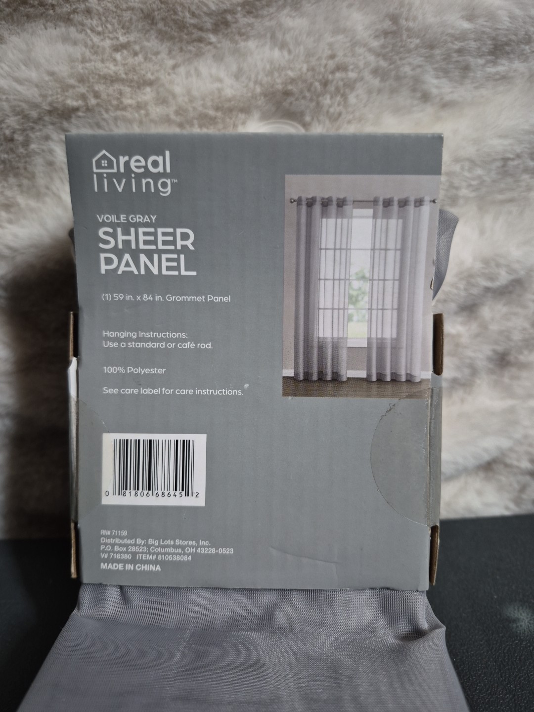 Real Living Shee Panel Voile Gray Grommet Panel 59x84 In gallery