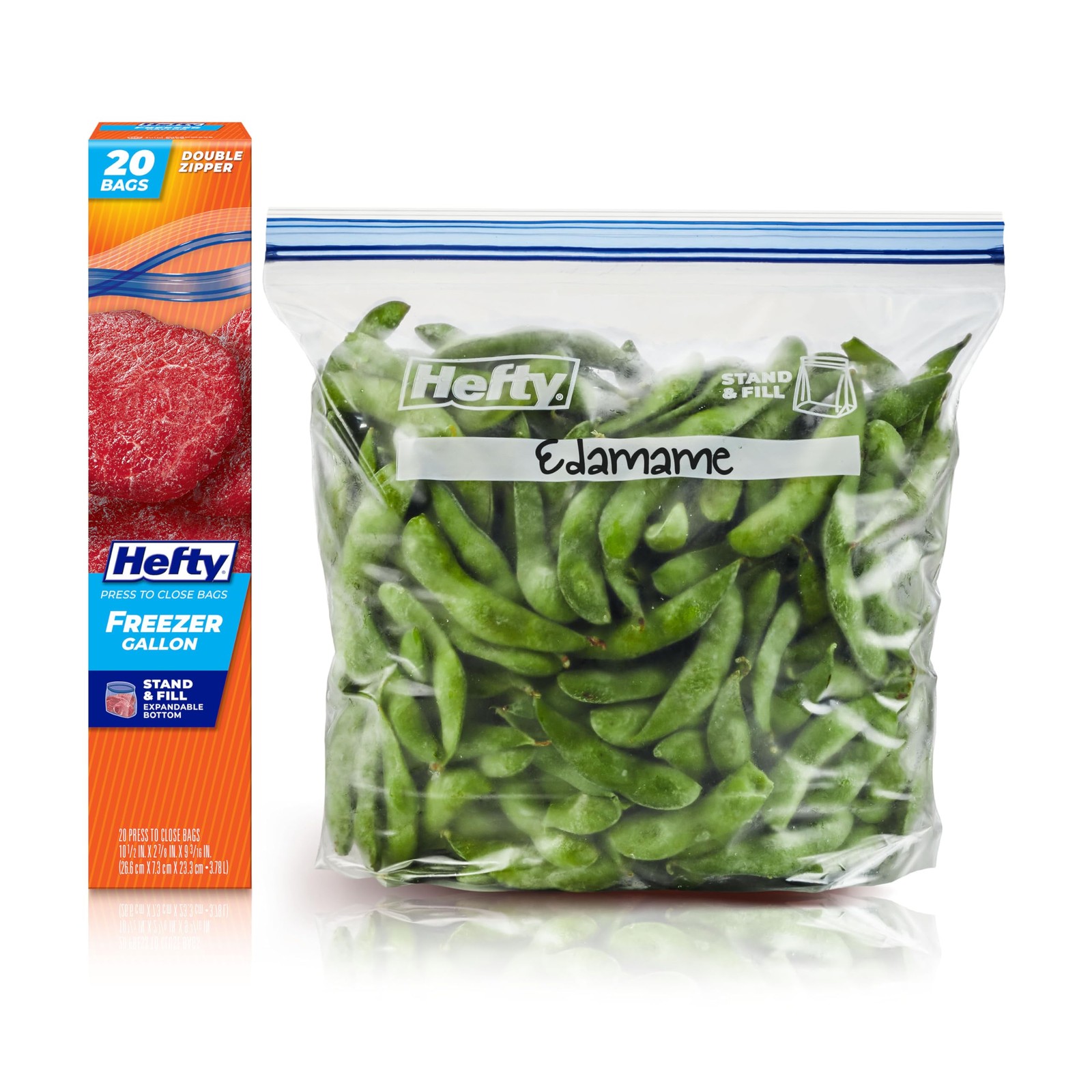 Hefty Press to Close Plastic Freezer Bags, Gallon Gallon, gallery