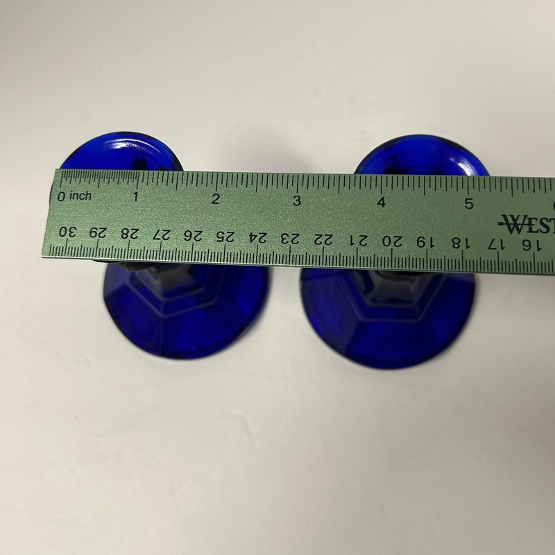 Cobalt Blue Glass Candlesticks One Pair gallery