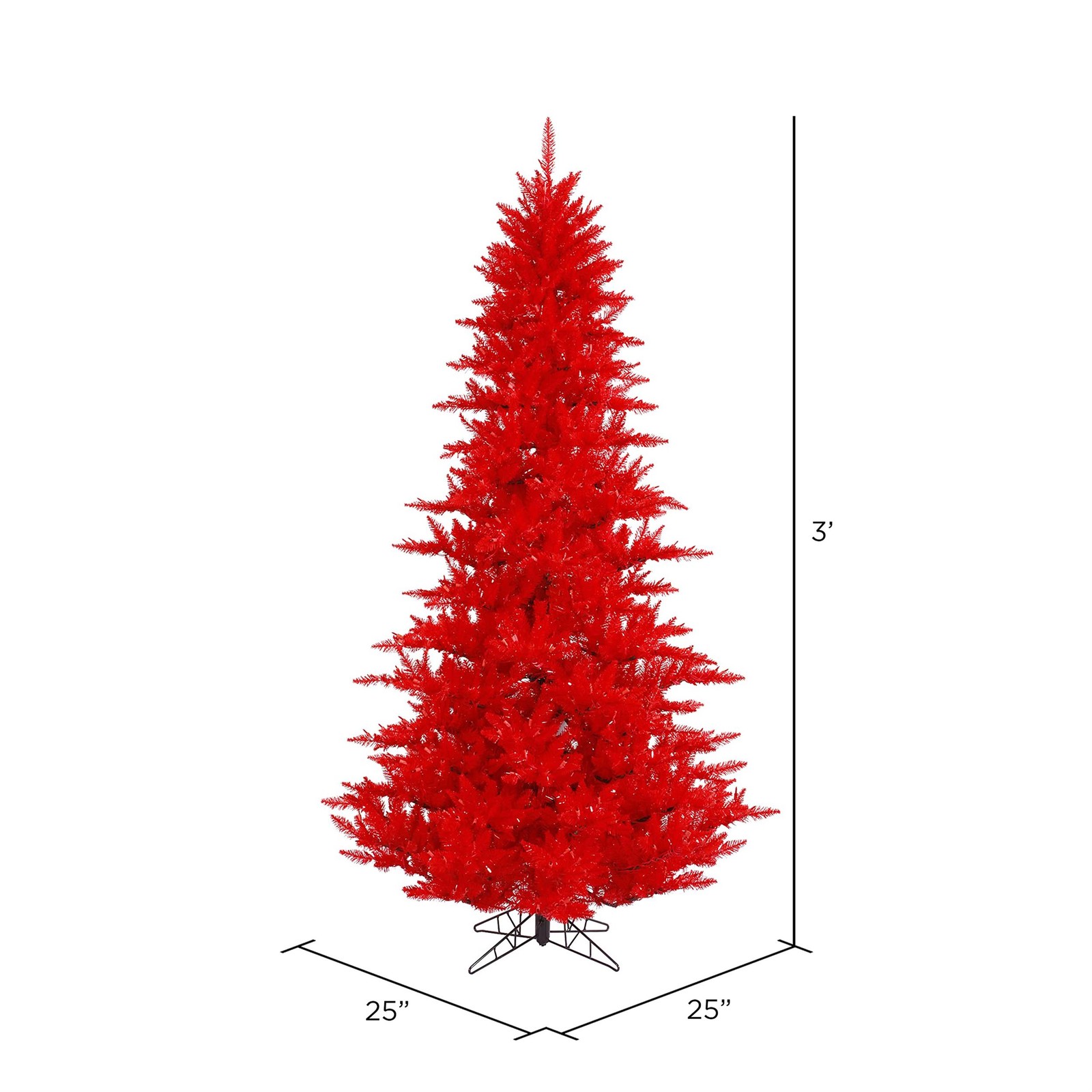 Pemberly Row 36" Plastic Fir Unlit Artificial Christmas Tree in Red gallery