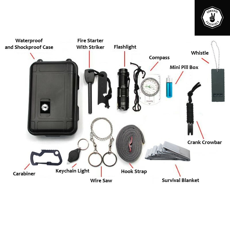 Survival Essentials Portable Survival Kit Riot Gear Car Boat RV Travel Tool Set gallery