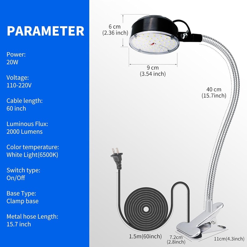 Flexible Clip LED Work Light Clamp Handheld Portable Strong Clip LED Workbench gallery