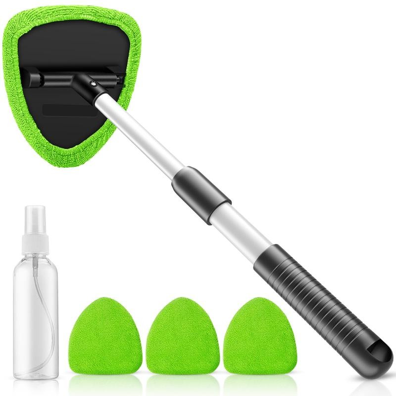 Car Windshield Cleaning Tool 23" Extendable Handle 4 Reusable Pads In&Out Use gallery