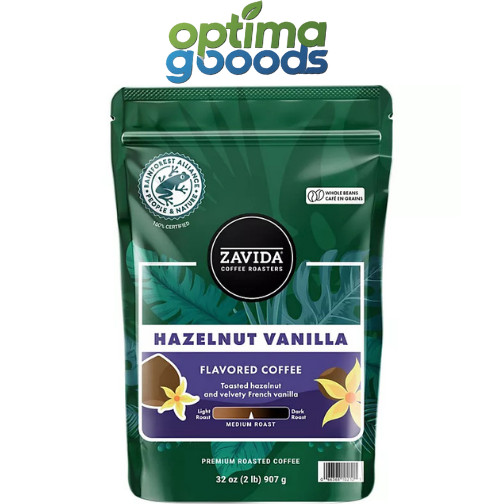 Zavida Whole Bean Coffee Hazelnut Vanilla 32 oz Fresh Premium Roast gallery
