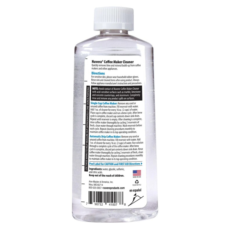 Nuvera Coffee Machine Descaler Solution 8 fl oz Single Cup & Espresso Cleaner gallery