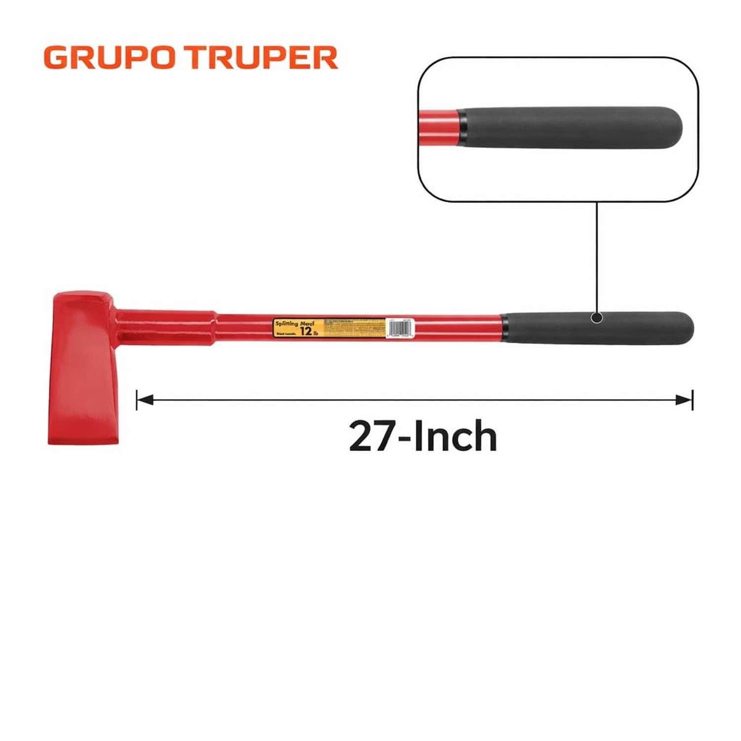 Truper 12 lb Splitting Maul, 27-Inch High-Strength Steel Handle, 9-Inch Non-S... gallery