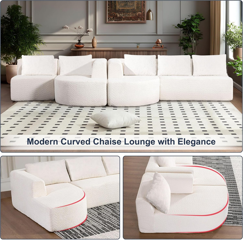 144" Oversized Sectional Sofa with Chaise Lounge, Boneless Couches for Living Ro gallery