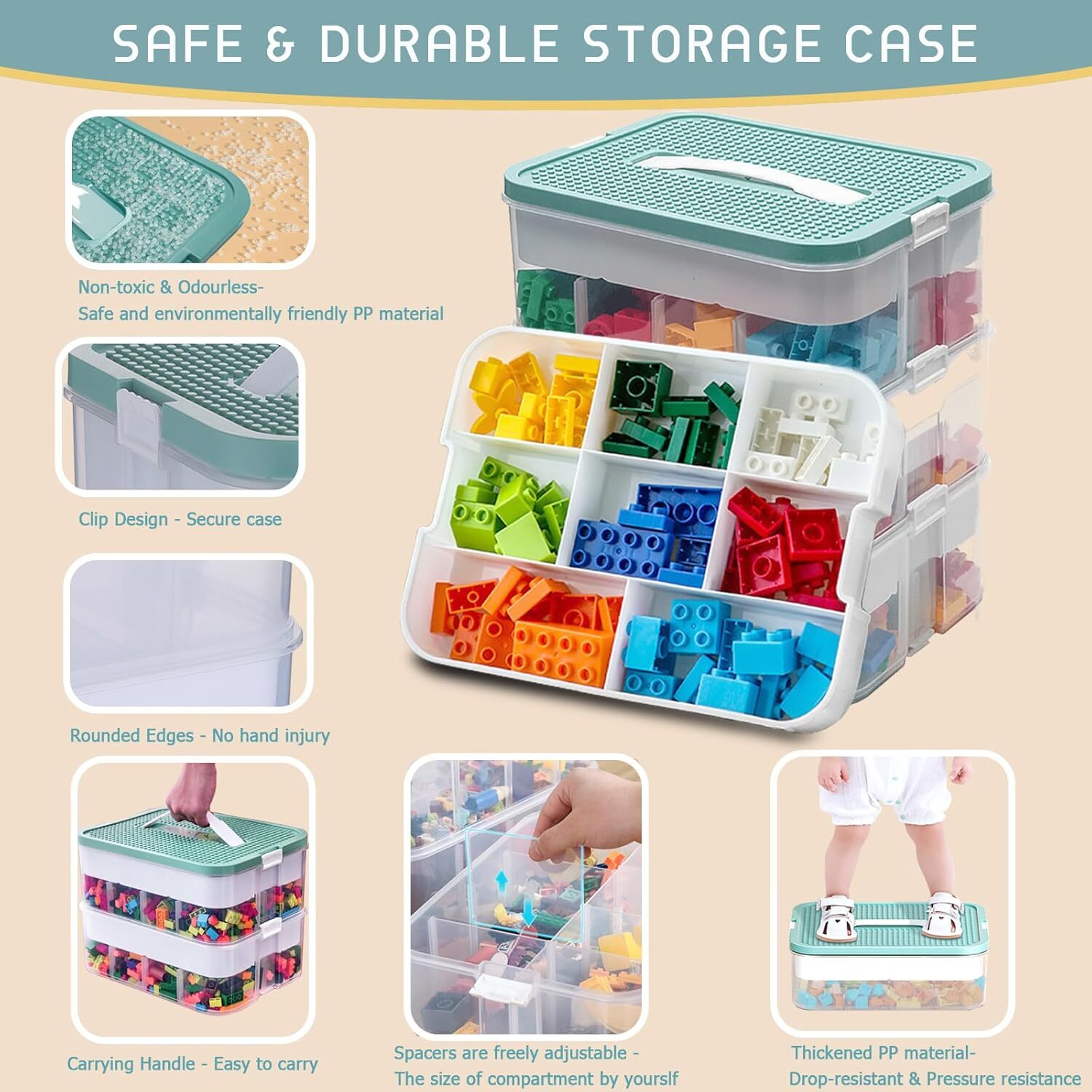 Toys Organizer Storage Container Bins with Compartments Building Blocks Kids gallery