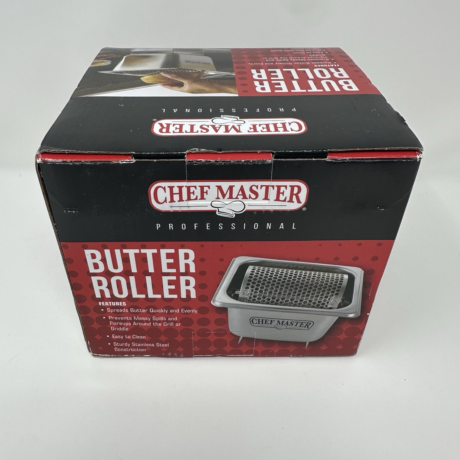 Chef Master Professional Butter Roller Stainless Steel Removable Wheel 55 Oz gallery