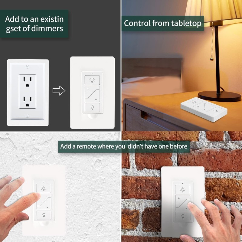 Smart Remote Light Switch, 2 Remotes for Multi-Location Control, Works with Alex gallery