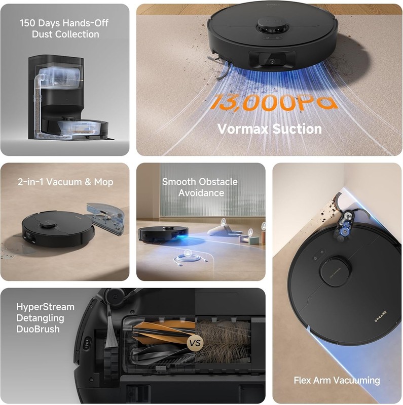 D20 Plus Robot Vacuum and Mop, 13,000Pa Suction, Self-Emptying with 5L Dust B... gallery