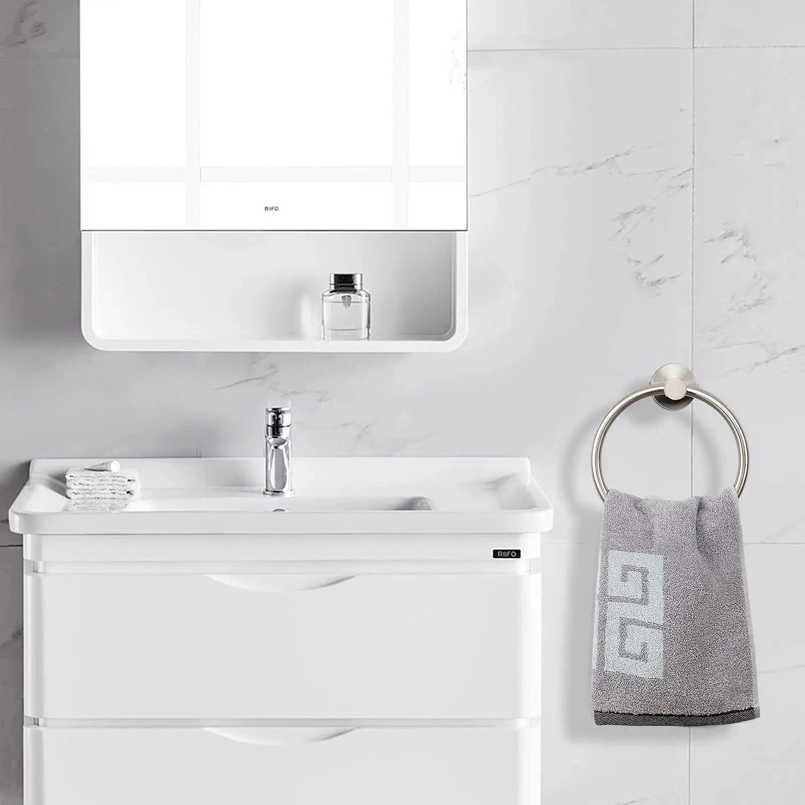 Towel Ring, SUS304 Stainless Steel Modern Hand Towel Holder Rack Hanger Round gallery