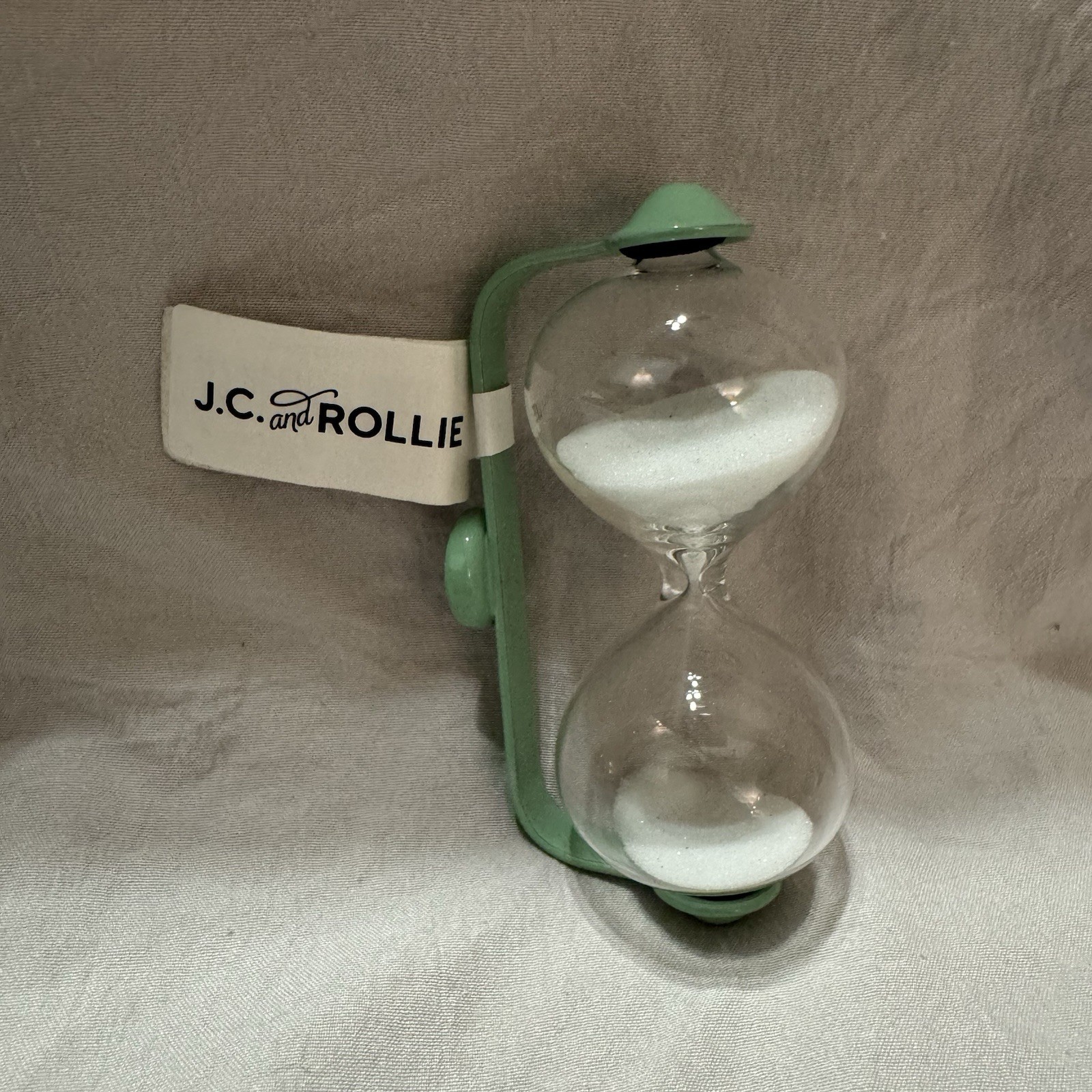 Mini Glass Sand Hourglass Timer JC And Rollie Approx Time 3 Minutes Magnet Mount gallery