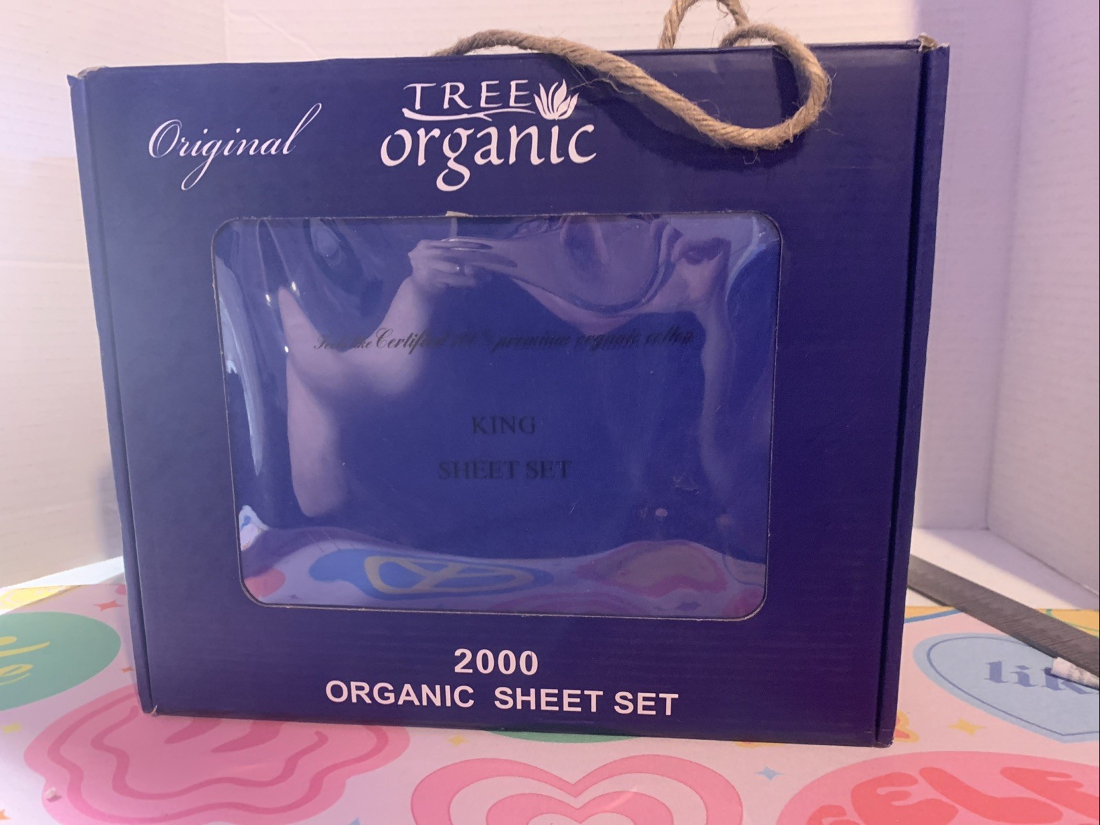 Tree Organic- 2000 Organic Sheet Set Solid Royal Blue KING 18" corners 4 PC gallery