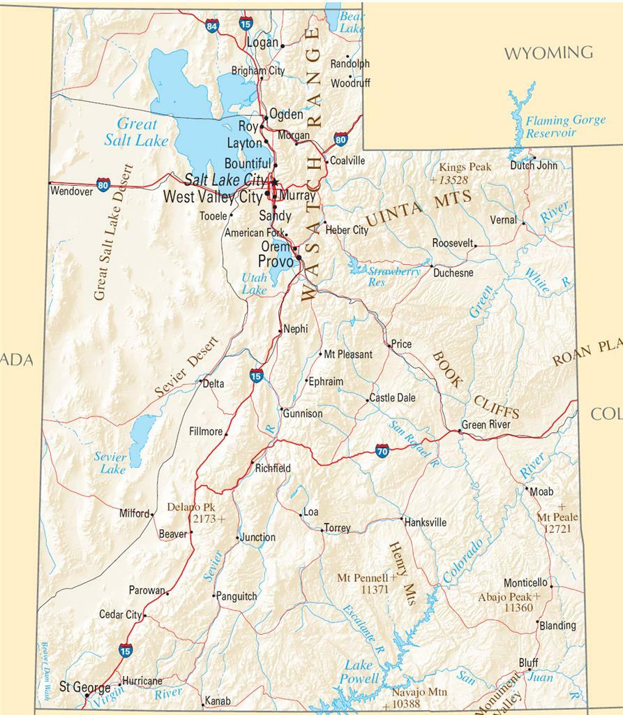 UTAH STATE ROAD MAP GLOSSY POSTER PICTURE PHOTO PRINT city political 3432 gallery