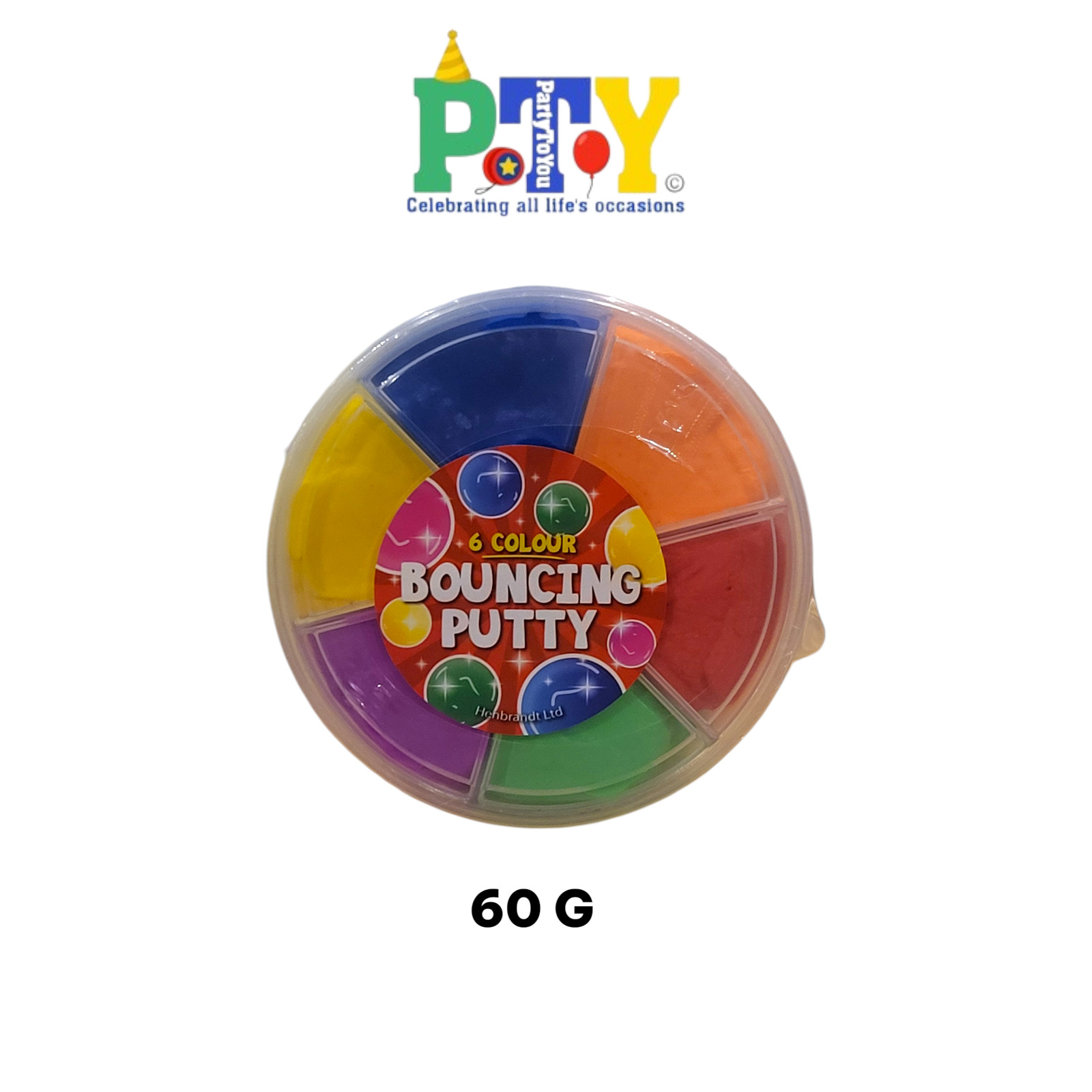 6 Tone Bouncing Putty - 60g - 6.5cm - Party Bag Fillers - Stocking Fillers - 3+ gallery