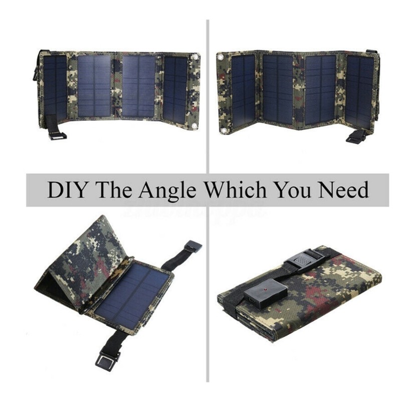 80W Folding Solar Panel Power Bank USB Battery Charger Hiking Camping US gallery