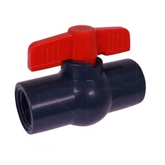 1/2 – 4 in. Gray Plastic Red T-Handle Threaded FIP PVC Ball Valve Ideal 80 Pipe