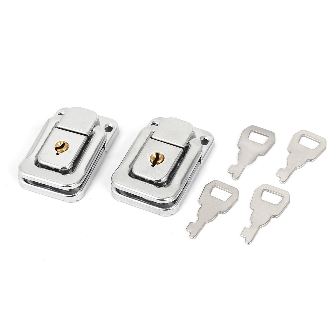 Chest Boxes Handbag Rectangle Shape Metal Clasp Lock Toggle Latch 2pcs w Keys gallery
