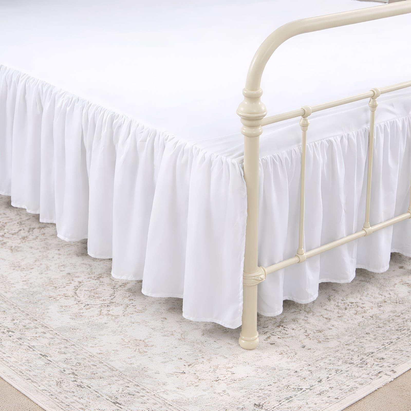 Krishna Ruffled Bed Skirt Split Corners Queen 100 Microfiber Hotel Quality 15 gallery