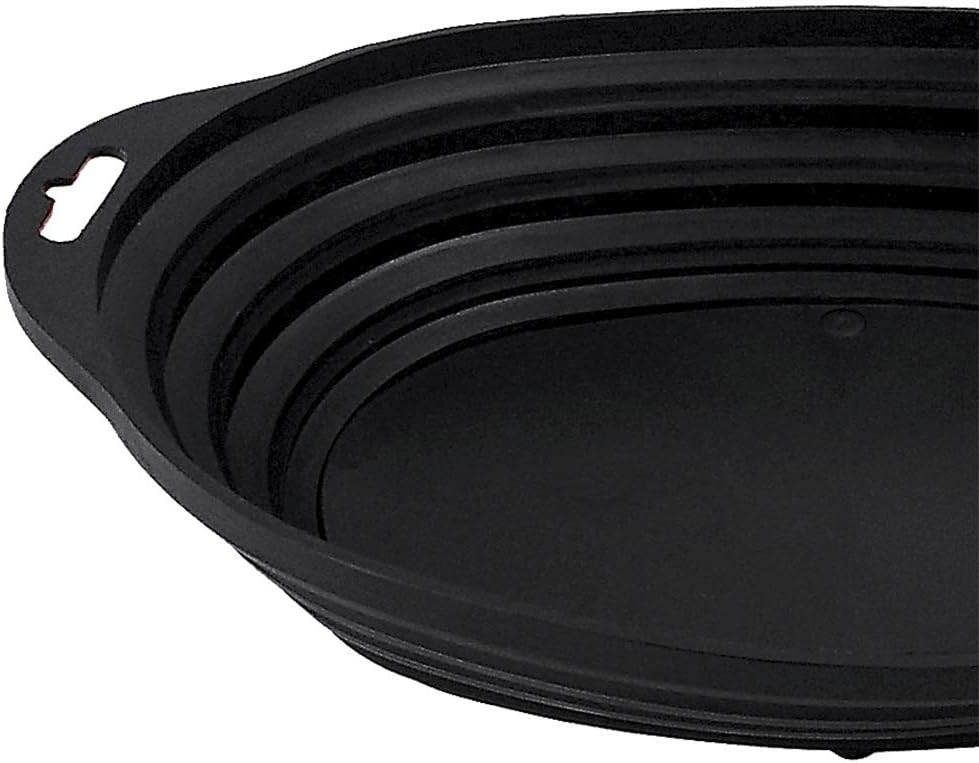AFF 921 Retractable Magnetic Parts Oval Tray, 12" L x 9" W, Black, gallery