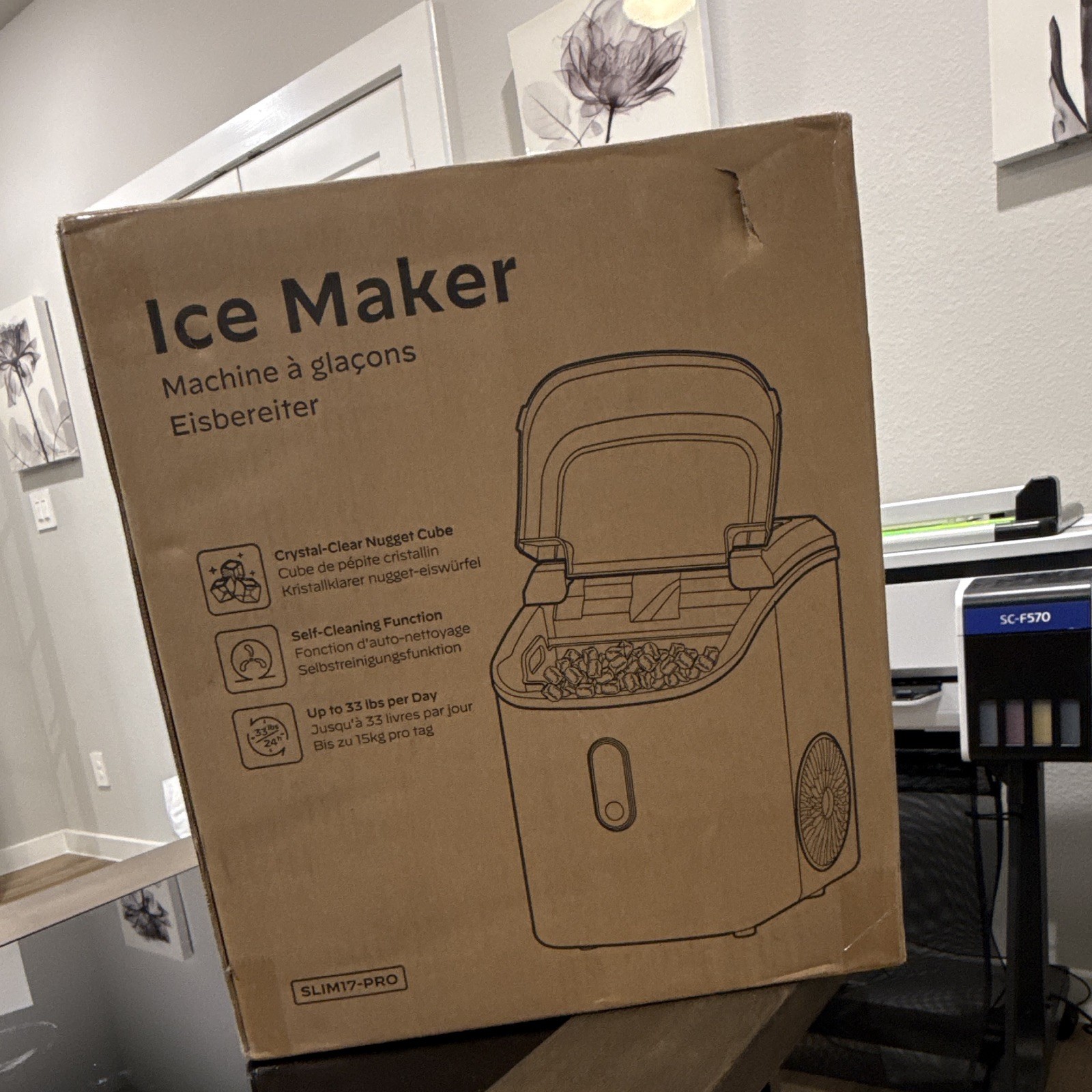 SLIM17-PRO Countertop Ice Maker, Self-Cleaning, Up to 33 lb/Day, gallery