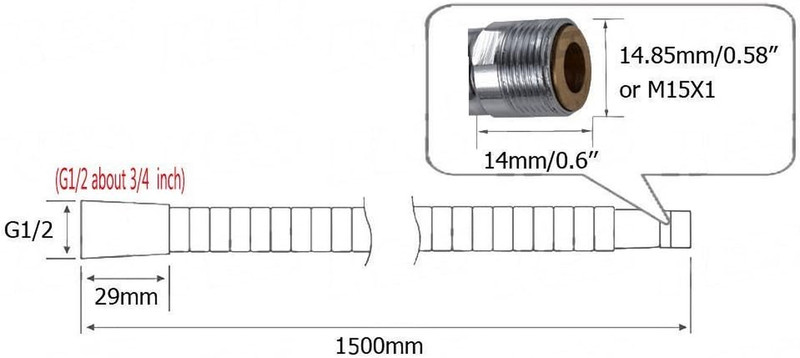 Kitchen Pull down Sink Faucet Spray Head Hose Replacement Part - Stainless Steel gallery