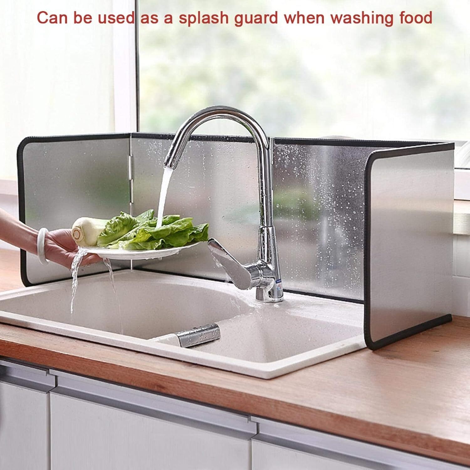 MMUK 4 Sided Splatter Guard for Frying Stove Top Stainless Steel Splatter Scr... gallery