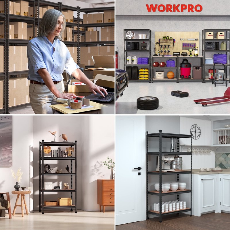 WORKPRO 10PACK 5-Tier Adjustable Heavy Duty Metal Storage Shelving Storage Rack gallery