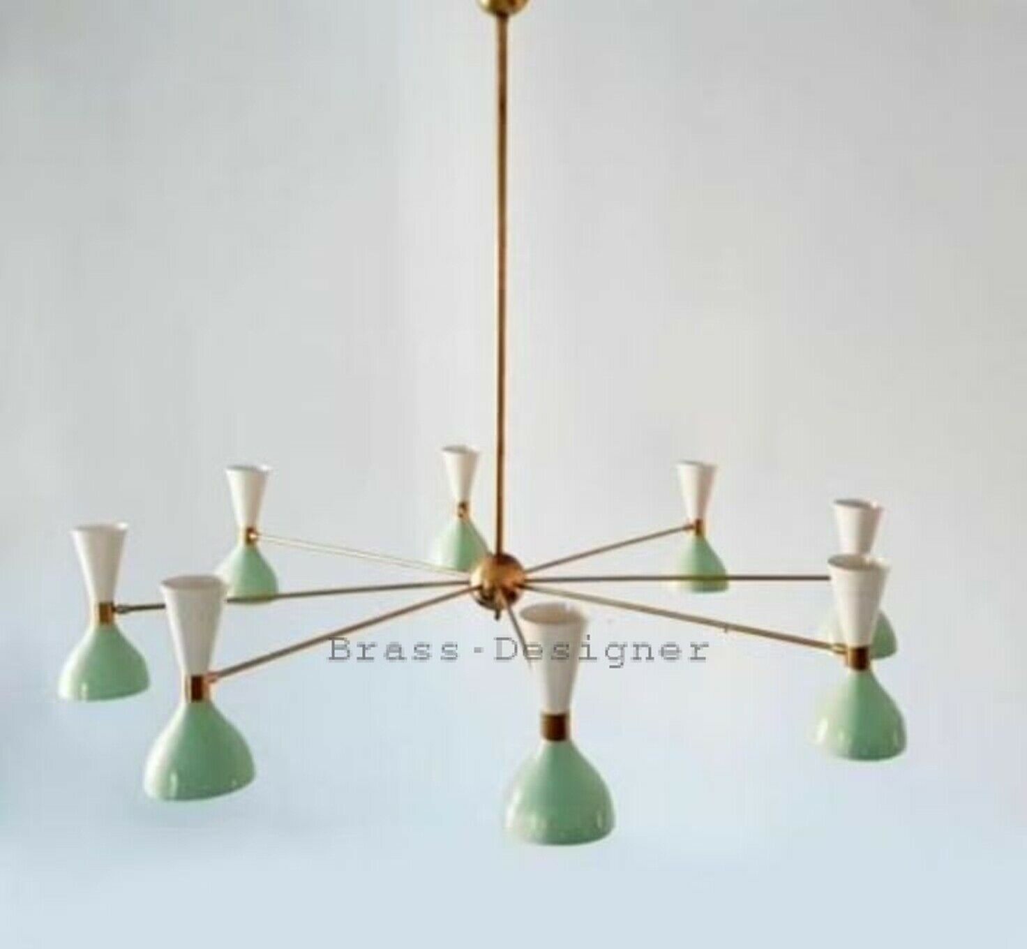 Mid Century Brass Diabolo Sputnik Chandelier Painted Italian look Décor Lighting gallery