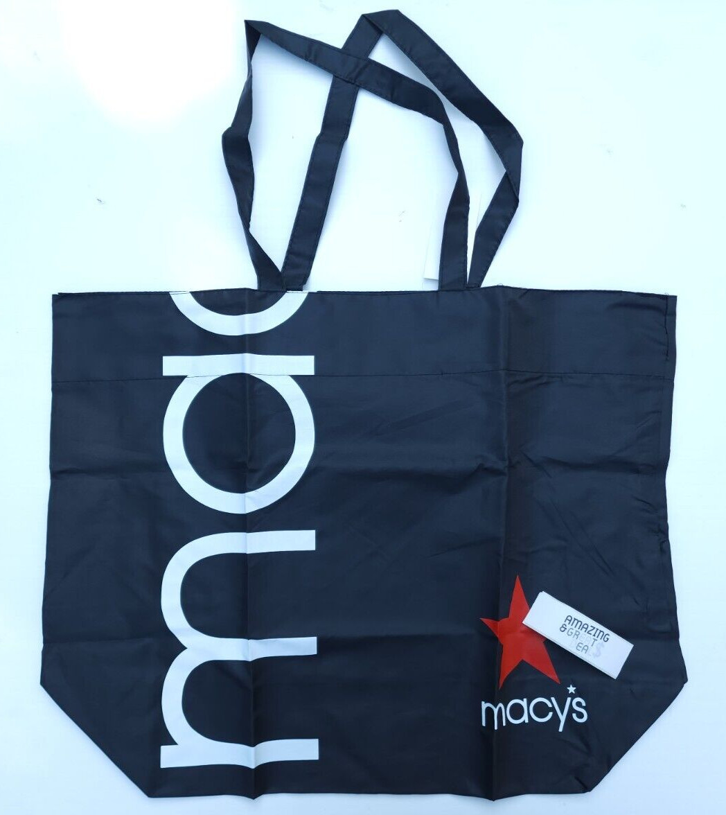 MACY'S Reusable Shopping Tote Bag "From Beach to Bag" Oceancycle, Black gallery