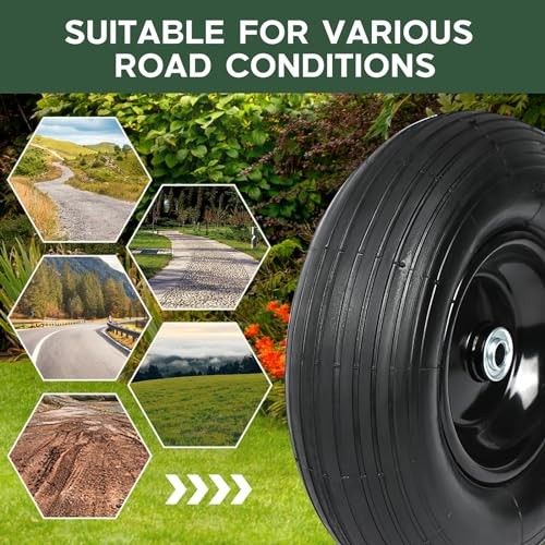 13 Inch 1 PC Solid Flat Free Replacement Tires and Wheels Flat Free -1Pack gallery