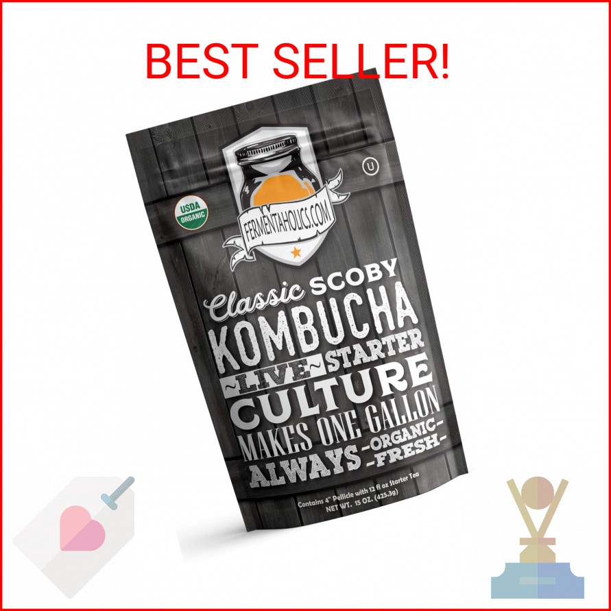Fermentaholics ORGANIC Kombucha SCOBY With Twelve Ounces of Starter Tea - Live S gallery