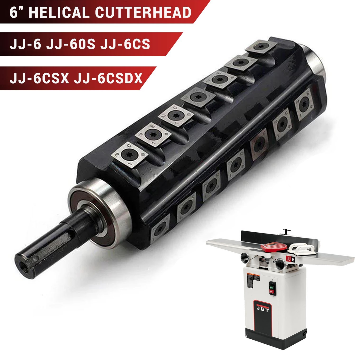 For Jet 6" Jointer Helical Cutterhead JJ-6 JJ-60S JJ-6CS JJ-6CSX JJ-6CSDX 4 Rows gallery