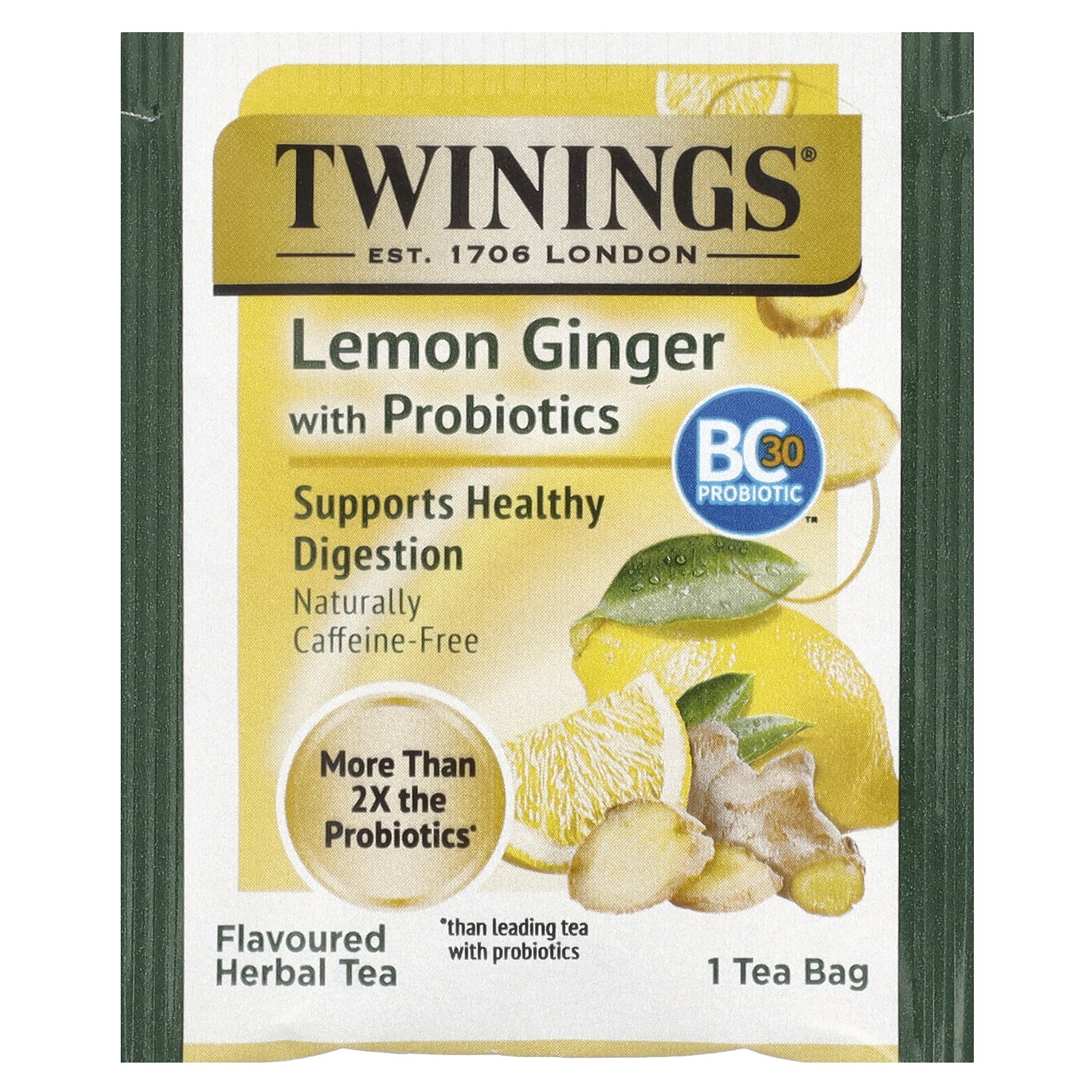 Probiotics+ Herbal Tea, Lemon & Ginger, Caffeine-Free, 18 Tea Bags, 0.95 oz (27 gallery