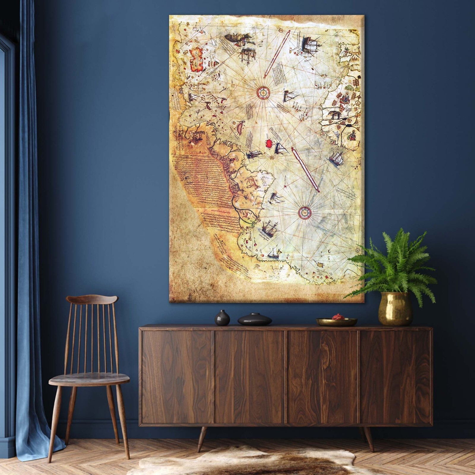 The Piri Reis Map, Ottoman Empire Map, Vintage Map, Large Wall Map,Antique World gallery