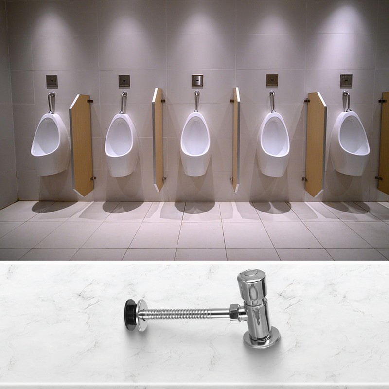 1x Urinal Toilet Flush Valve Button Type Manual Delay Automatic Shutoff New gallery