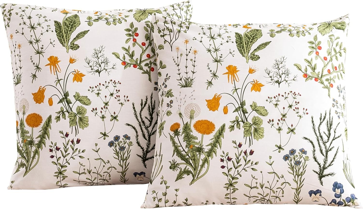 2-piece pillowcase set, European size, flower leaf pattern (26 in × 26 in gallery