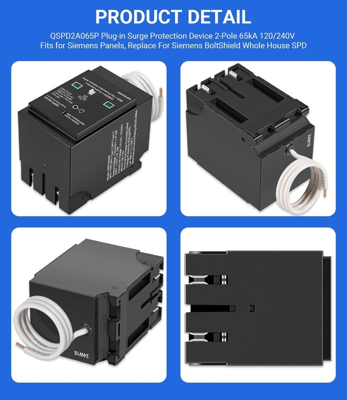 QSPD2A065P Plug-in Surge Protection Device 2-Pole 65kA for Siemens Type QP gallery