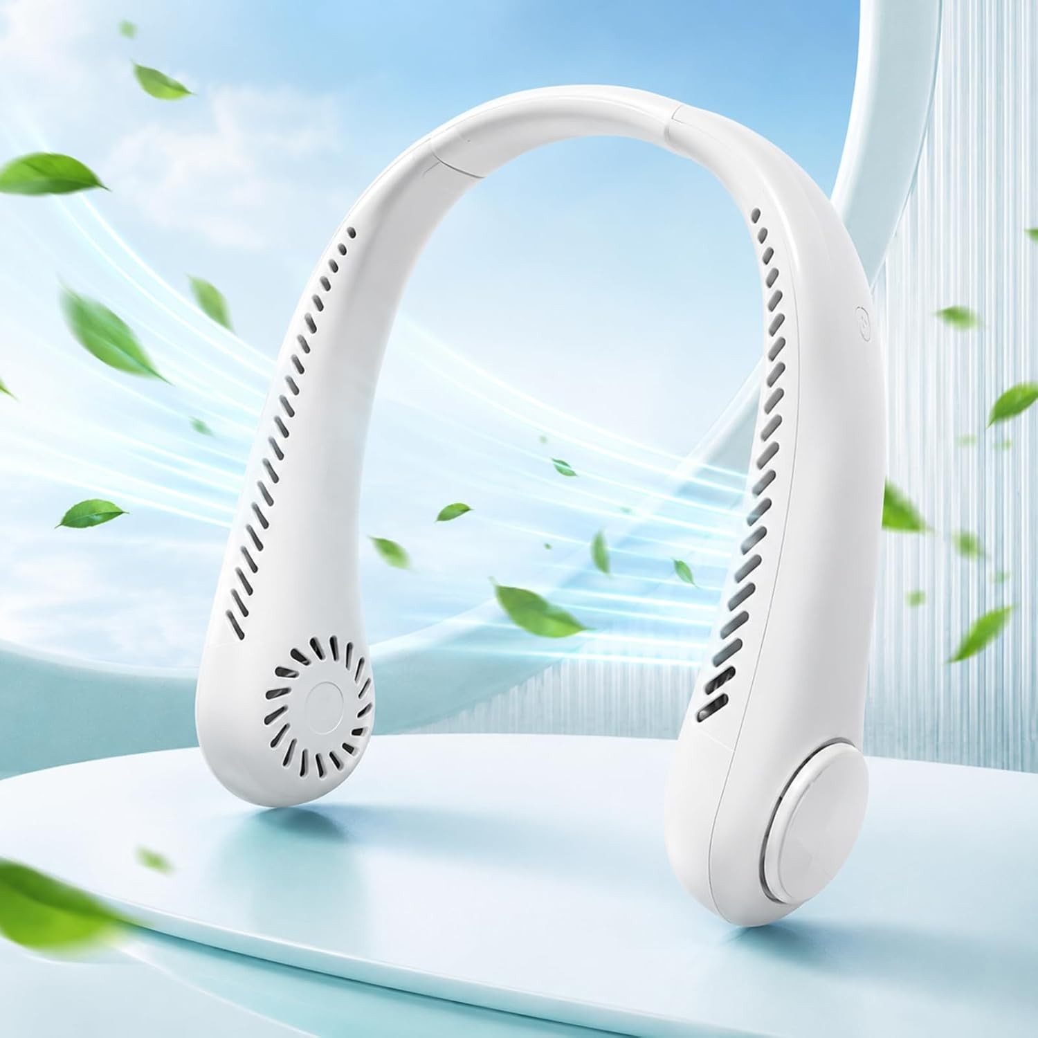 Portable Neck Fan Rechargeable Personal Cooling Fan Hands Free Bladeless 3-Speed gallery
