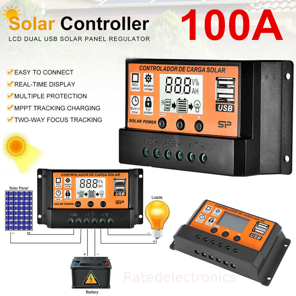 100A MPPT Solar Panel Regulator Charge Controller Auto Focus Tracking 60A 12/24V gallery