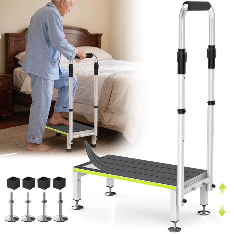 Step Stool with Handle for Elderly,Wide Platform and Anti-Slip Mats gallery
