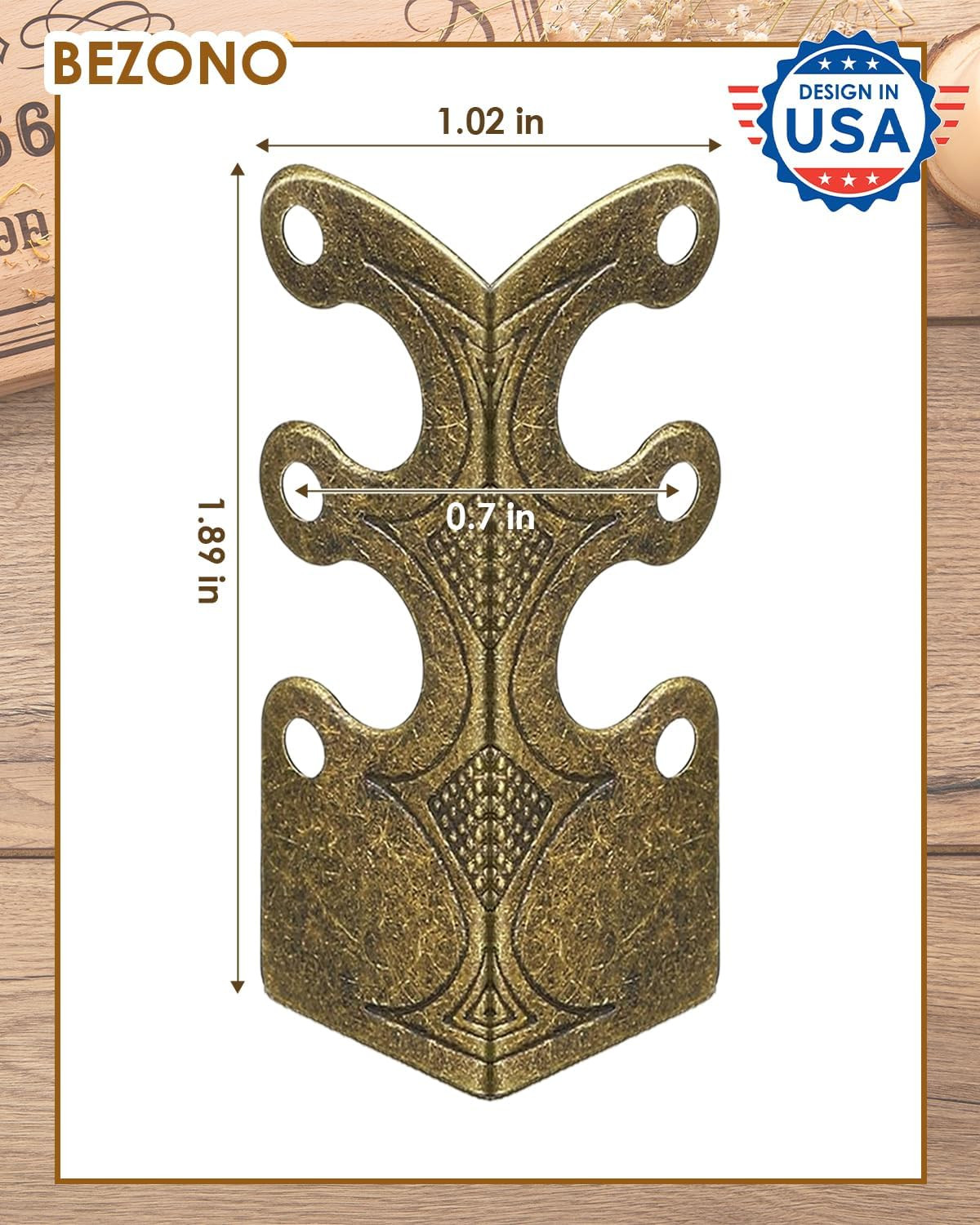 14 Pcs Solid Brass Corner Protectors Baseboard Furniture Vintage Style Skirting gallery