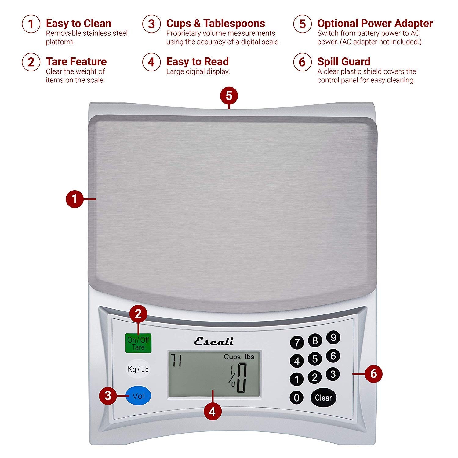 Pana V136 Large Volume Measuring Kitchen/Baking/Cooking Scale, Preprogrammed ... gallery